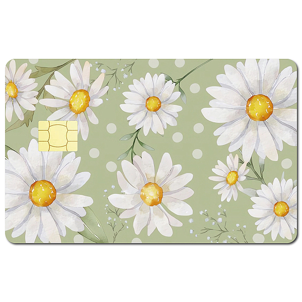 

PandaHall PVC Plastic Waterproof Card Stickers, Self-adhesion Card Skin for Bank Card Decor, Rectangle, Flower, 186.3x137.3mm Plastic Flower