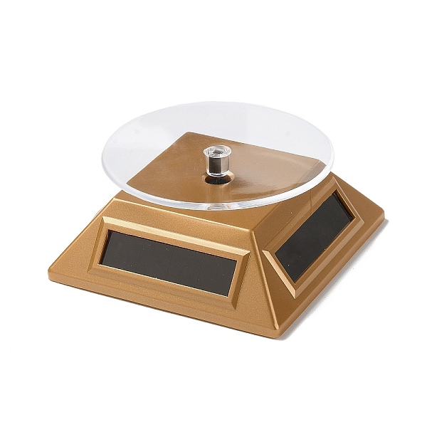 

PandaHall ABS Plastic 360 Degree Rotating Solar Power Battery Turntable Jewelry Display Stand, for Bracelet Necklace Watch Display, Gold...