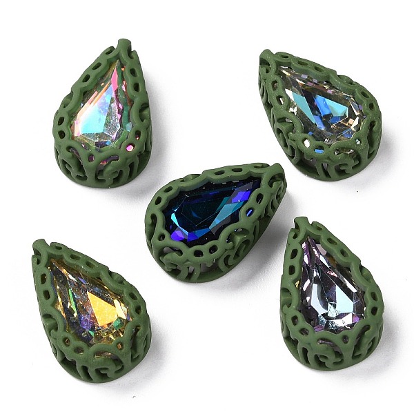 

PandaHall Sew on Rhinestone, Mocha Fluorescent Style, Glass Rhinestone, with Brass Findings, Garments Accessories, Teardrop, Mixed Color..., Cyan