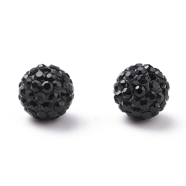 

PandaHall Polymer Clay Rhinestone Beads, Grade A, Round, PP15, Jet, 10mm, Hole: 1.8~2mm, 6 Rows Rhinestone, PP15(2.1~2.2mm) Polymer..., Black