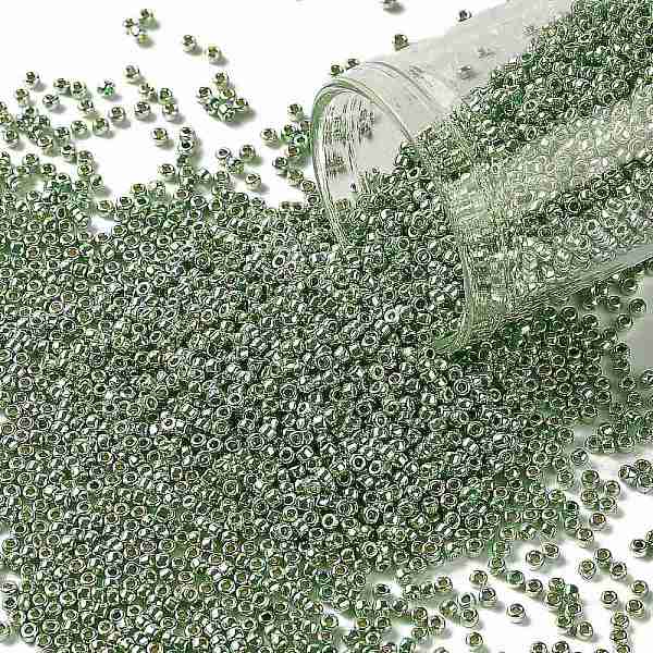

PandaHall TOHO Round Seed Beads, Japanese Seed Beads, (PF560) PermaFinish Lime Green Metallic, 15/0, 1.5mm, Hole: 0.6mm, about 3000pcs/10g...