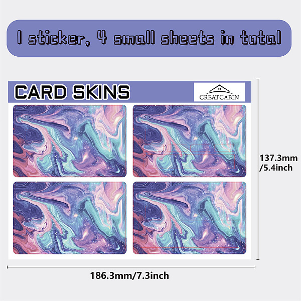 

PandaHall CREATCABIN 4Pcs Card Skins Wave Credit Card Removable Waterproof Self Adhesive Stickers Cover Bank Cards Birthday Christmas Gifts...