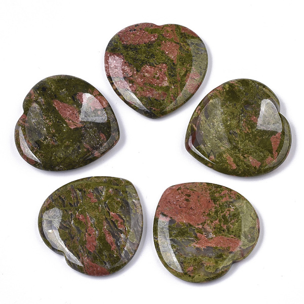 

PandaHall Natural Unakite Thumb Worry Stone, Pocket Palm Stones, for Healing Reiki Stress Relief, Heart Shape, 39~40x39~40x5~6mm Unakite...