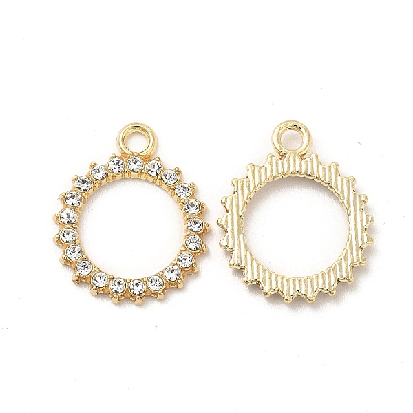 

PandaHall Alloy Rhinestone Pendants, Ring Charms, Golden, 20.5x17.5x2mm, Hole: 2mm Alloy+Rhinestone Ring Clear