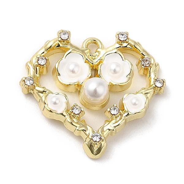 

PandaHall Spray Painted Alloy Pendants, Glass with CCB Pearls, Hollow out with Heart, Golden, 17x19.5x5mm, Hole: 1mm Alloy Heart