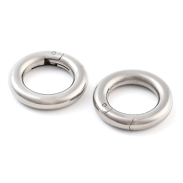 

PandaHall 316 Stainless Steel Spring Gate Rings, Rings, Stainless Steel Color, 18x3.5mm 316 Surgical Stainless Steel