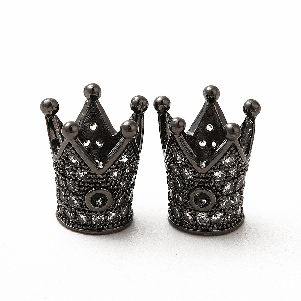 

PandaHall Rack Plating Brass Micro Pave Cubic Zirconia Beads, Long-Lasting Plated, Cadmium Free & Lead Free, Crown, Gunmetal..., Clear