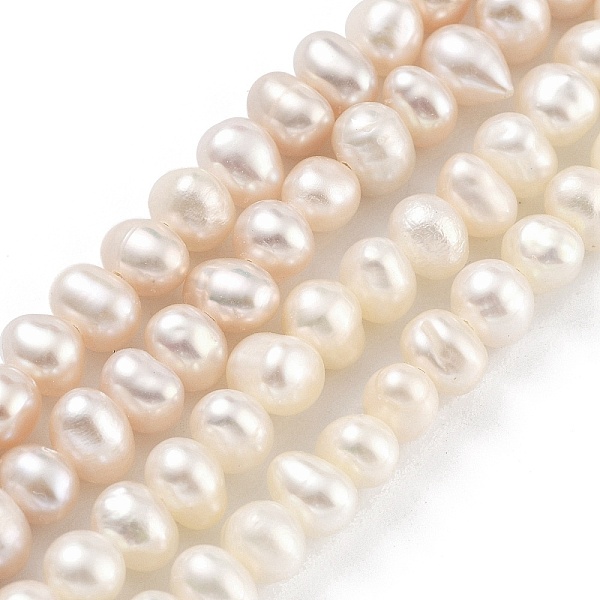

PandaHall Natural Cultured Freshwater Pearl Beads Strands, Potato, Moccasin, 4~5mm, Hole: 0.6mm, about 43~44pcs/strand, 7.09 inch(18cm)..., Orange