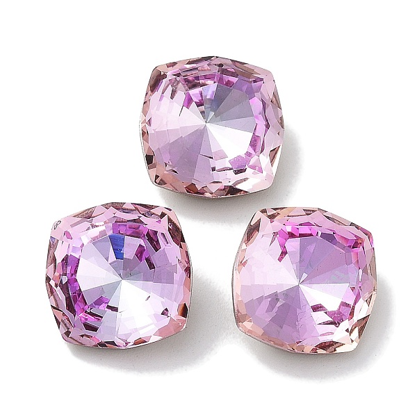 

PandaHall Glass Rhinestone Cabochons, Point Back & Back Plated, Faceted, Square, Light Rose, 12x12x6.5mm Glass Rhinestone Square Pink