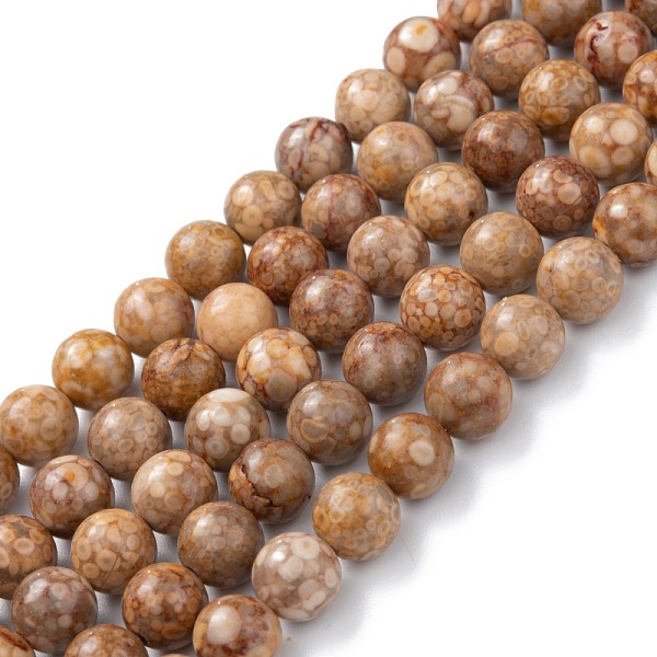 

PandaHall Natural Maifanite/Maifan Stone Beads Strands, Dyed, Round, Peru, 8mm, Hole: 1.2mm, about 47pcs/strand, 15.55''(39.5cm) Maifanite..., Brown