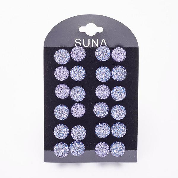 

PandaHall Valentines Day Gift for Her, 925 Sterling Silver Austrian Crystal Rhinestone Stud Earrings, Ball Stud Earrings, Round..., Purple