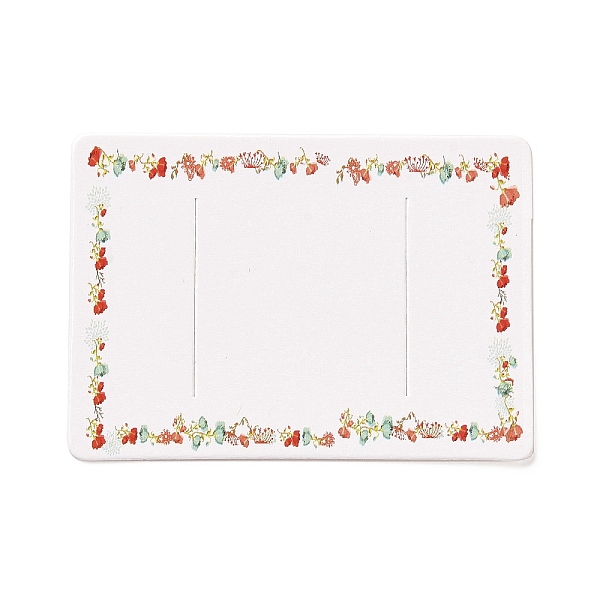 PandaHall Rectangle Paper Hair Clip Display Cards, Hair Bow Holder Cards, Hair Accessories Supplies, White, Floral Pattern, 5x7x0.03cm Paper...