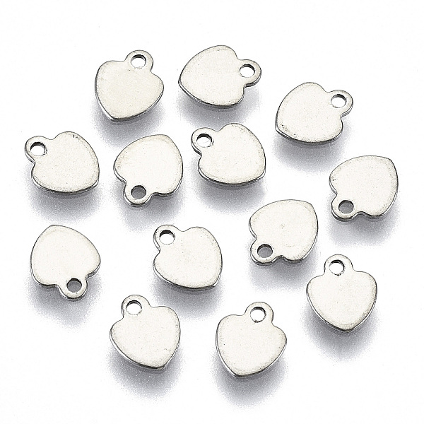 

PandaHall 201 Stainless Steel Charms, Laser Cut, Stamping Blank Tag, Heart, Stainless Steel Color, 11.5x10x0.8mm, Hole: 1.6mm 201 Stainless...