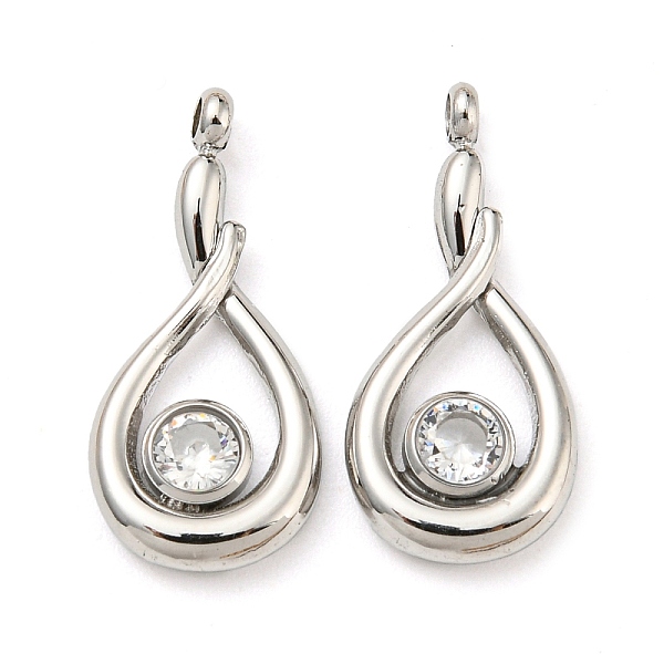 

PandaHall 304 Stainless Steel Pendants, with Glass Rhinestone, Teardrop Charms, Stainless Steel Color, 18x8x2mm, Hole: 1.2mm Stainless...