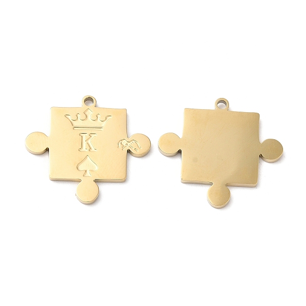 

PandaHall Ion Plating(IP) 316L Surgical Stainless Steel Pendants, King Puzzle Piece Charm, Textured, Real 18K Gold Plated, 18.5x20.5x1.5mm...