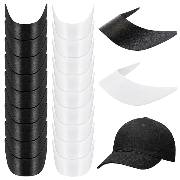 

PandaHall Olycraft 20Pcs 2 Colors Plastic Hat Brim Board for Peaked Cap, Sport Cap, Sun Visor Hat, Mixed Color, 130~140x145~147x2mm..., Multicolor