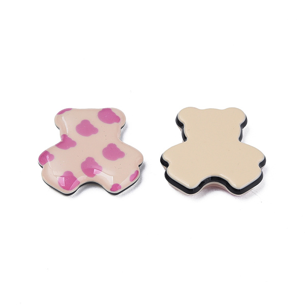 

PandaHall Printed Acrylic Cabochons, Bear with Bear Head Pattern, Blanched Almond, 25.5x24x5mm Acrylic Bear