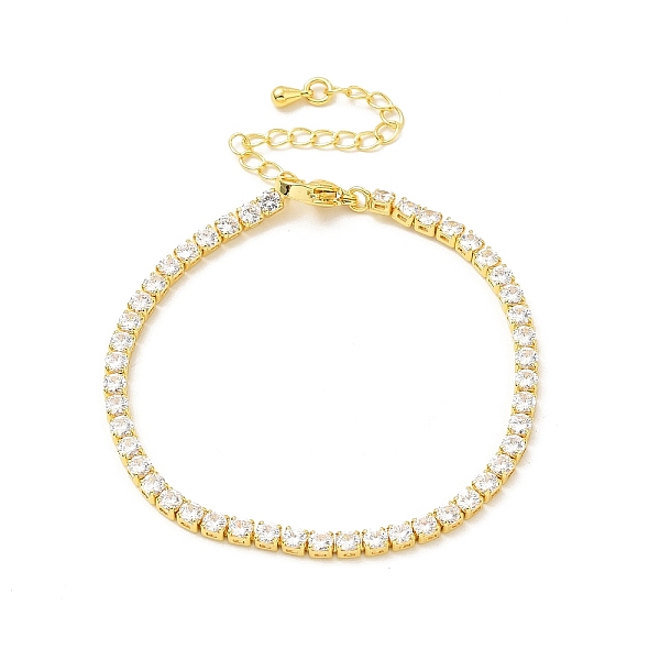 

PandaHall Clear Cubic Zirconia Tennis Bracelet, Brass Jewelry for Women, Lead Free & Cadmium Free, Real 18K Gold Plated, 7-1/8 inch(18cm)...