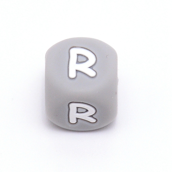 

PandaHall Silicone Alphabet Beads for Bracelet or Necklace Making, Letter Style, Gray Cube, Letter.R, 12x12x12mm, Hole: 3mm Silicone Cube...