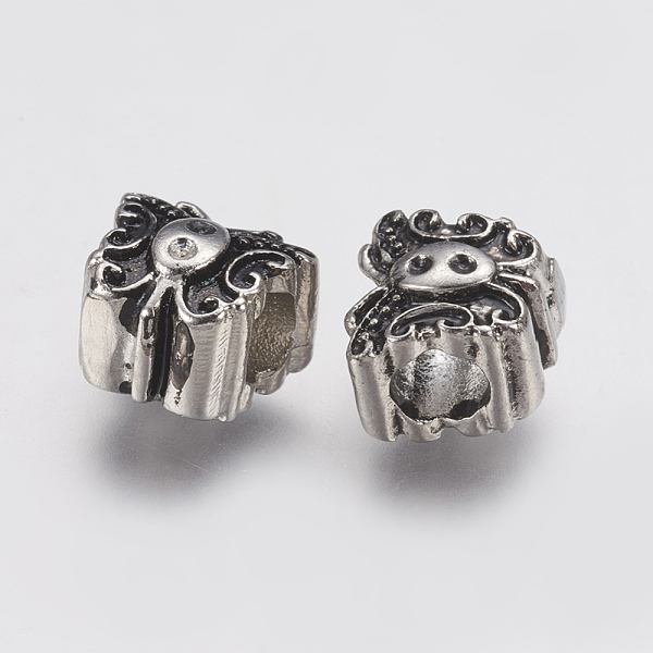 

PandaHall Ion Plating(IP) 304 Stainless Steel European Beads, Large Hole Beads, Butterfly, Antique Silver, 9x10.5x9mm, Hole: 4.5mm 304...
