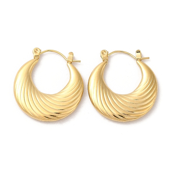 

PandaHall Ion Plating(IP) 304 Stainless Steel Thick Hoop Earrings, Real 14K Gold Plated, 25x23x3mm 304 Stainless Steel Round
