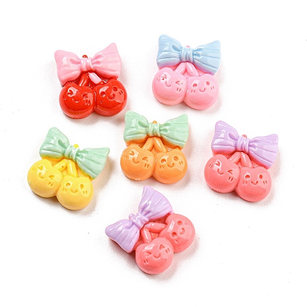 

PandaHall Opaque Resin Cabochons, Cherry with Smiling Face, Mixed Color, 14x13.5x5mm Resin Cherry Multicolor