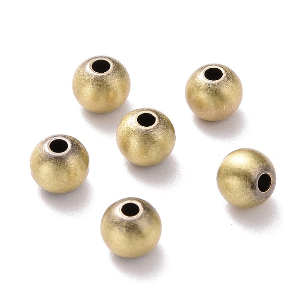 

PandaHall Rack Plating Brass Spacer Beads, Lead Free & Cadmium Free, Round, Brushed Antique Bronze, 5mm, Hole: 0.5mm Brass Round