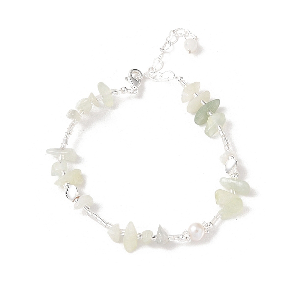 Armbänder Aus Naturperlen Und Natürlichen Xiuyan-Jade-Chip-Perlen