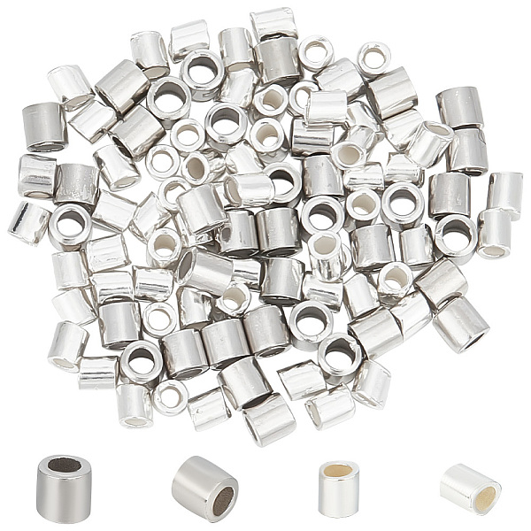 

PandaHall GOMAKERER 100Pcs 2 Styles 925 Sterling Silver Tube Beads, Crimp Beads, Platinum & Silver, 1.5~2x1.5~2mm, Hole: 1mm Sterling Silver...