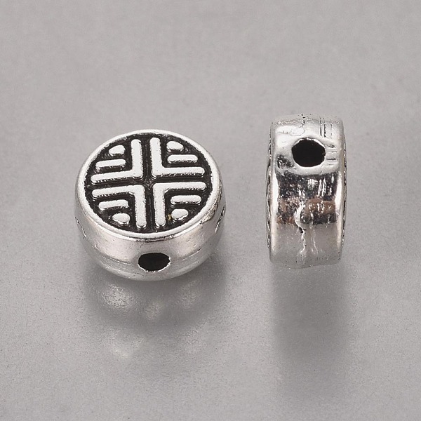

PandaHall Tibetan Style Alloy Beads, Lead Free & Nickel Free & Cadmium Free, Flat Round, Antique Silver, 6.3x3.5mm, Hole: 1mm Alloy Flat...