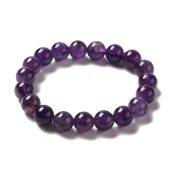 

PandaHall Natural Amethyst Stretch Bracelets, 2 inch(52mm), Bead: 10mm in Diameter Amethyst Purple