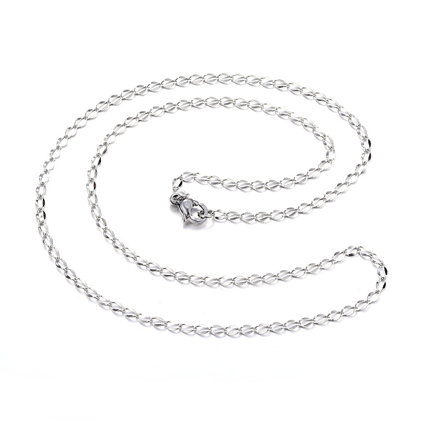 

PandaHall 304 Stainless Steel Necklaces, Curb Chain Necklaces, Stainless Steel Color, 17.72 inch(45cm) 304 Stainless Steel