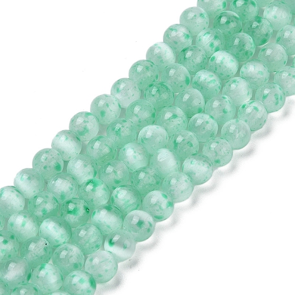 

PandaHall Natural Selenite Beads Strands, Dyed, Round, Turquoise, 6mm, Hole: 1mm, about 65pcs/strand, 15.55''(39.5cm) Selenite Round Green