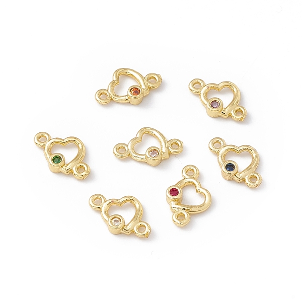 

PandaHall Brass Micro Pave Cubic Zirconia Links Connectors, Real 18K Gold Plated, Heart, Mixed Color, 6x9.5x2mm, Hole: 0.9mm Brass+Cubic..., Multicolor