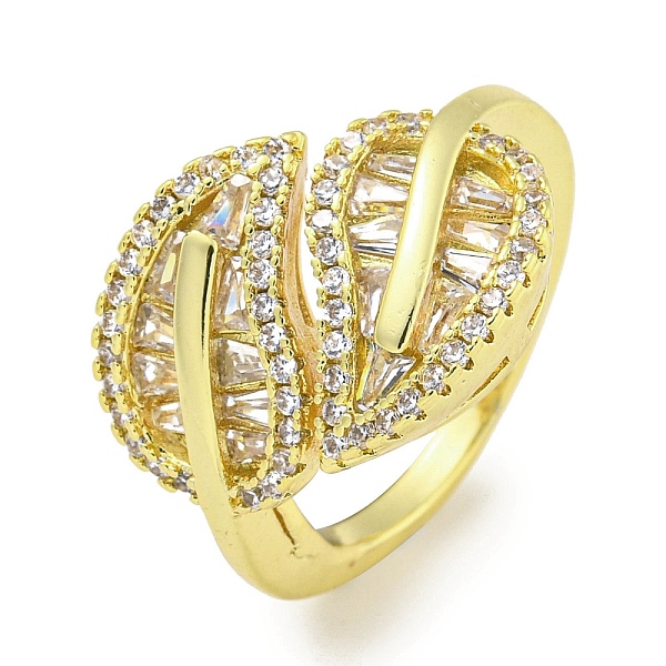 

PandaHall Rack Plating Brass Micro Pave Cubic Zirconia Leaf Open Cuff Rings for Women, Long-Lasting Plated, Cadmium Free & Lead Free, Real..., Clear