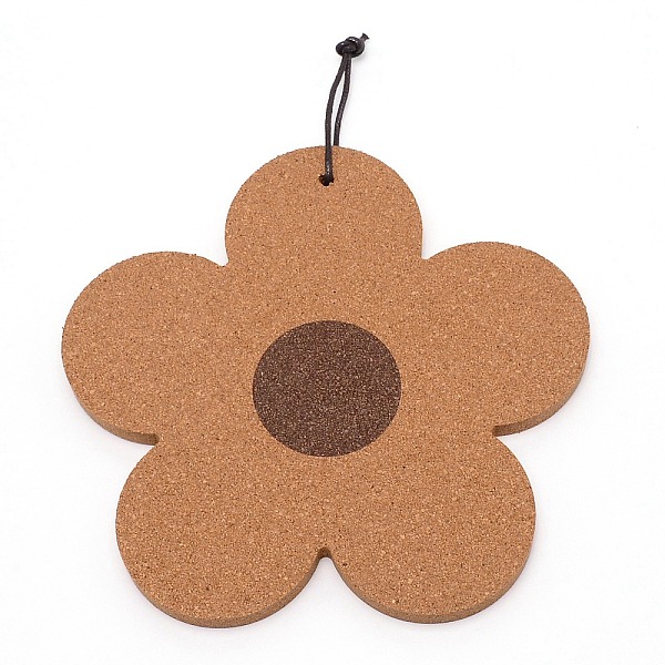 

PandaHall Cork Hot Pads Heat Resistant, Cup Mat, for Hot Dishes Heat Insulation Pad Kitchen Tool, Flower, Camel, 230mm Wood Flower Brown