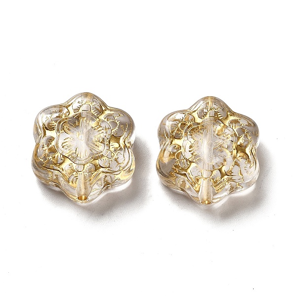 

PandaHall Transparent Plating Acrylic Beads, Golden Metal Enlaced, Flower, Clear, 18.5x17x6.5mm, Hole: 1.5mm Acrylic Flower Clear