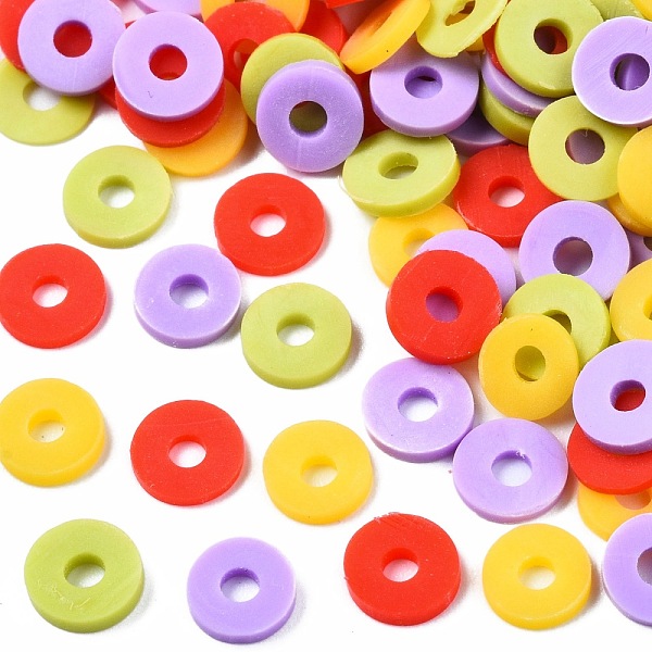 

PandaHall Handmade Polymer Clay Beads, Heishi Beads, for DIY Jewelry Crafts Supplies, Disc/Flat Round, Red, 6x1mm, Hole: 2mm, about...