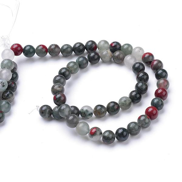 

PandaHall Natural African Bloodstone Beads Strands, Round, Heliotrope Stone Beads, 8~9mm, Hole: 1mm, about 46pcs/strand, 15.3 inch...