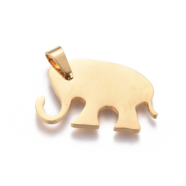 

PandaHall 304 Stainless Steel Pendants, Elephant, Golden, 17.5x28.5x2mm, Hole: 4x3.5mm 304 Stainless Steel Elephant