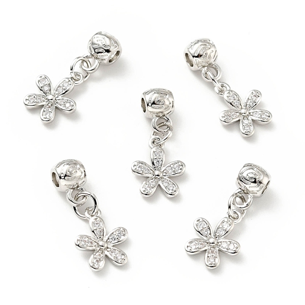 

PandaHall Rack Plating Brass Micro Pave Clear Cubic Zirconia Pendants, Cadmium Free & Lead Free, Long-Lasting Plated, Flower, Platinum, 23mm...