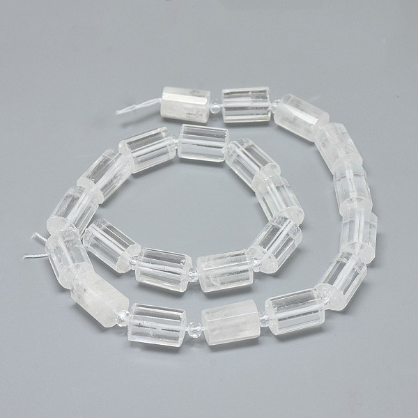 

PandaHall Natural Quartz Crystal Beads Strands, Rock Crystal, Faceted, Column, 13.5~14.5x9.5~10mm, Hole: 1mm, about 22pcs/strand, 15.2~15.3...