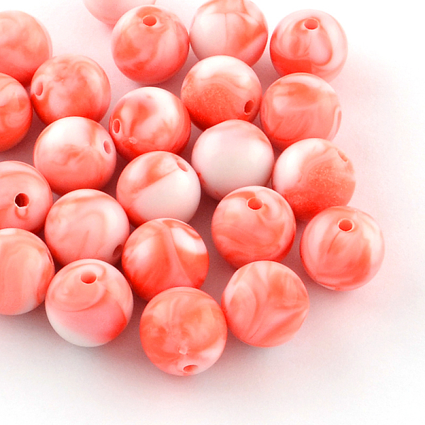 

PandaHall Opaque Acrylic Beads, Round, Coral, 8mm, Hole: 1.5mm, about 1800pcs/500g Acrylic Round Red