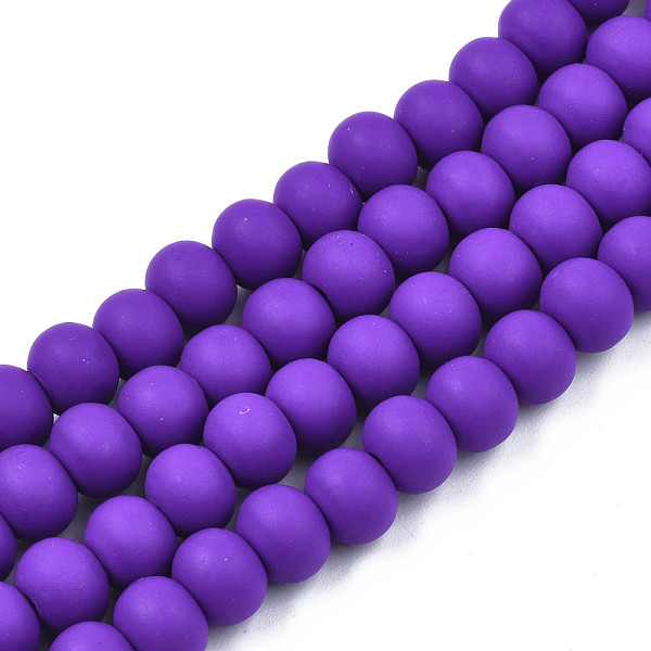 

PandaHall Handmade Polymer Clay Beads Strands, for DIY Jewelry Crafts Supplies, Round, Indigo, 7x5.5mm, Hole: 1.6mm, about 69pcs/strand..., Purple