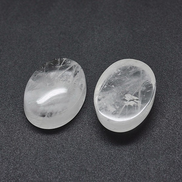 

PandaHall Natural Quartz Crystal Cabochons, Rock Crystal Cabochons, Oval, 13.5~14x9.5~10x5~6mm Quartz Crystal Oval