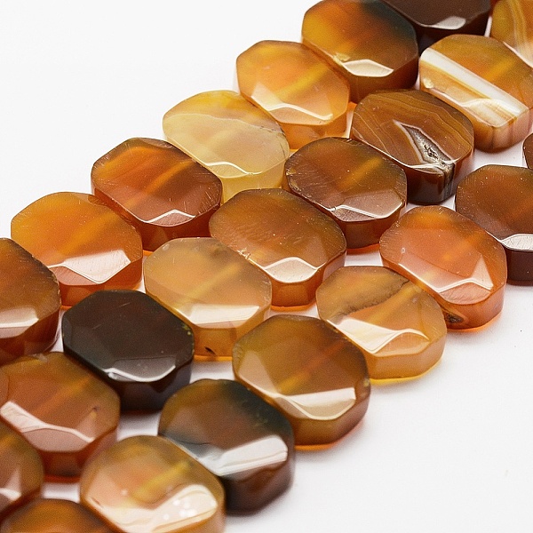 

PandaHall Natural Agate Beads Strands, Dyed & Heated, Oval, Faceted, Mixed Color, 14~16x19~20x7~8mm, Hole: 2mm, about 24pcs/strand, 15.7..., Multicolor