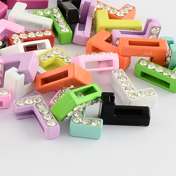 

PandaHall Mixed Color Zinc Alloy Grade A Rhinestone Letter Slide Charms, Letter.L, 12.5x8x4.5mm, Hole: 8x1.5mm Alloy+Rhinestone Letter L..., Clear