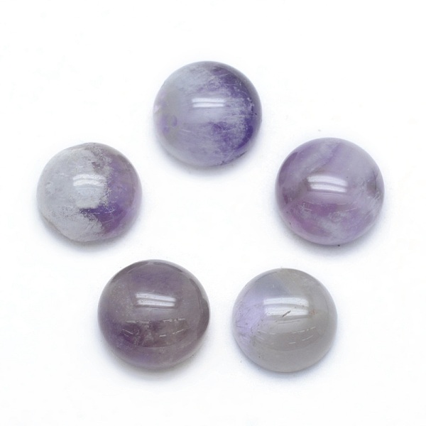 

PandaHall Natural Amethyst Cabochons, Half Round, 8x3.5~4mm Amethyst Half Round