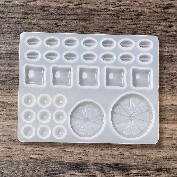 

PandaHall DIY Lemon Slice & Ice Block & Coffee Bean Filling Silicone Molds, Resin Casting Molds, for UV Resin, Epoxy Resin Decoration..., White