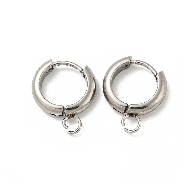 

PandaHall 201 Stainless Steel Huggie Hoop Earring Findings, with Horizontal Loop and 316 Surgical Stainless Steel Pin, Stainless Steel Color...